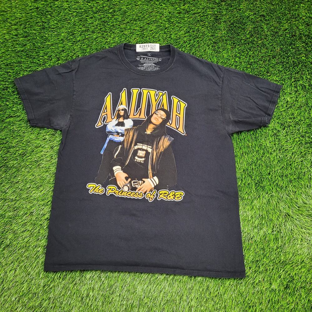 Aaliyah Rap-Tee Shirt Womens Large 20x27 Black R&B